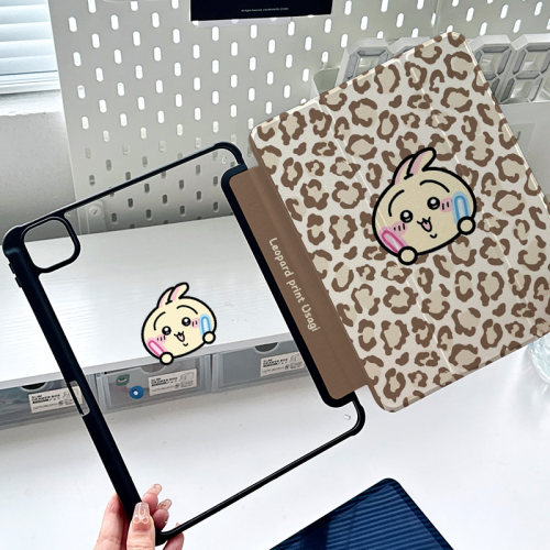 matepad11.5s保护壳亚克力oppopad2平板套可爱乌萨奇ipad9代透明10.2卡通豹纹air6/5翻盖防摔三折10十720旋转