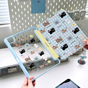 【2024新款x亚克力】iPad保护套air6适用苹果pro11平板matepad带笔槽防弯5猫咪air13全包可竖屏硬壳IQOOPAD