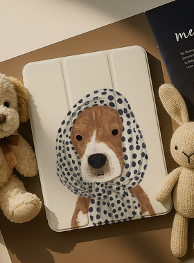 可爱波点小狗360度旋转iPad11保护套2025新款9适用苹果10代mini7平板Air6软5防摔11.5适用小米7pro卡通透明壳