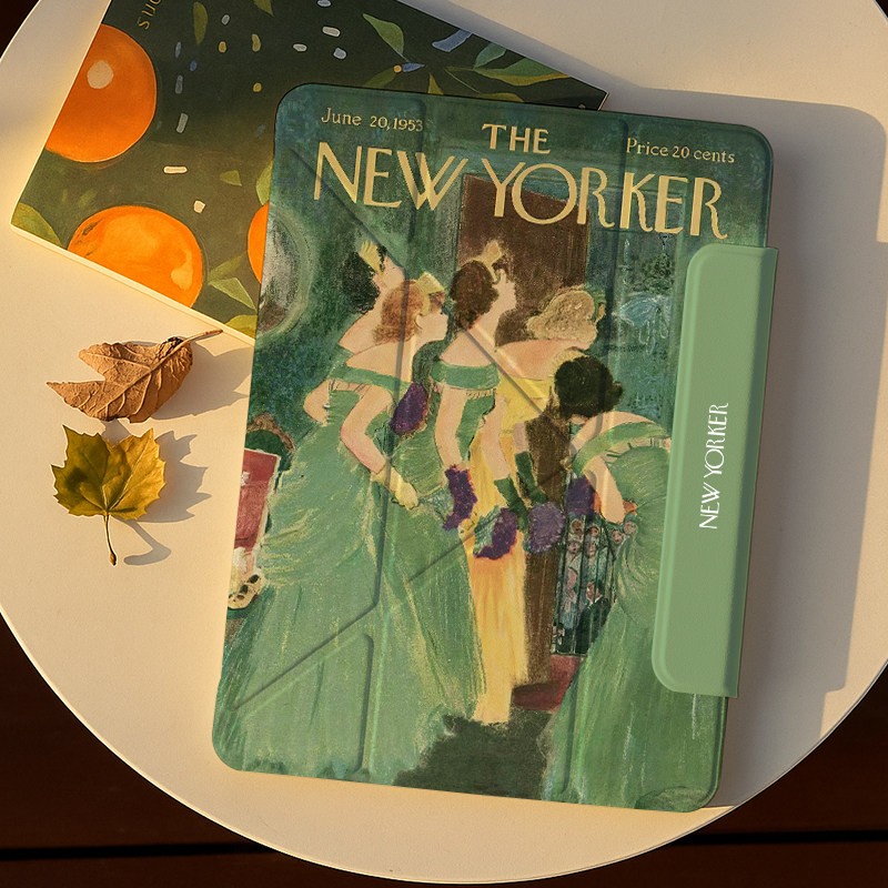 适用小米7保护套磁吸油画风ins三折y折ipad壳带笔槽air7高颜值11代绿色裙少女一加pad夹12.1寸11平板可拆分13,3C数码配件,平板电脑保护套/壳,淘宝优惠券,粉丝福利购,淘宝优惠卷