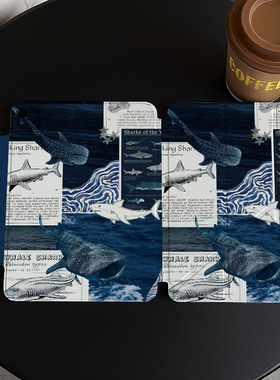 简约搭扣ipad11代保护壳y折air6/7平板套pro11寸13寸防弯10全包硅胶matepadair12高级感海洋鲸鲨2025水母10.9