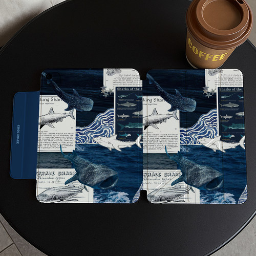 简约搭扣ipad11代保护壳y折air6/7平板套pro11寸13寸防弯10全包硅胶matepadair12高级感海洋鲸鲨2025水母10.9