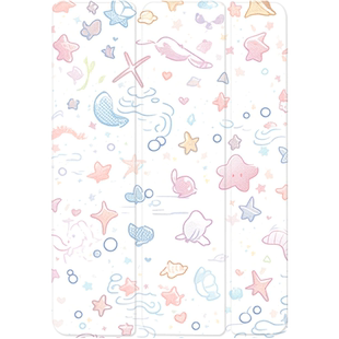 ipad9保护套可爱简约风ins新款10代带笔槽亚克力20防弯古董白色21平板18高透明iPadPro11保护壳包背板外壳9.7