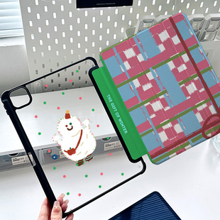 ipad第十代保护壳亚克力ipad9九Air6保护套air5五4苹果pro11 13寸平板防弯10透明适用小米7礼物雪人可爱air12
