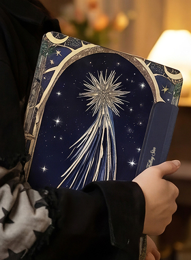 坠落的星ipadpro2025保护套磁吸双面夹老款10.2带笔槽适用华为matepad8.8小众创意10/11代圆环带搭扣亚克力壳