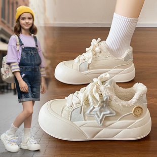 运动鞋 秋冬季 小女孩加绒二棉鞋 大童冬鞋 子 女童板鞋 儿童鞋 2025新款