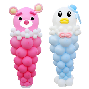 开学典礼卡通气球动物立柱装饰学校幼儿园操场场景布置门口路引