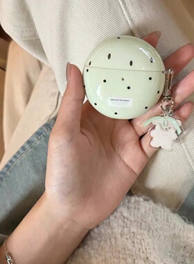 ins风绿底波点小羊适用华为Freeclip2耳机壳5i/6i华为freebuds7i保护套se2/se3三星3pro耳机套三星core2025女