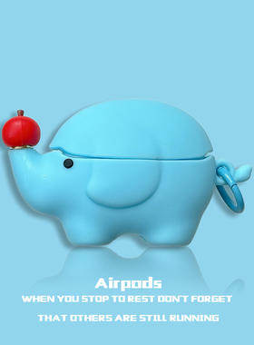 旋转苹果蓝色大象适用华为freeclip2夹耳式耳机壳华为7i/5i/6i保护套蓝牙freebudspro3/pro4硅胶华为se2软壳