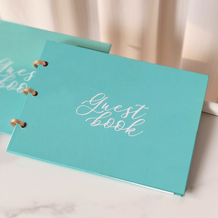 蒂芙尼蓝色结婚签到册签名册婚礼签到本礼金簿西式皮质感