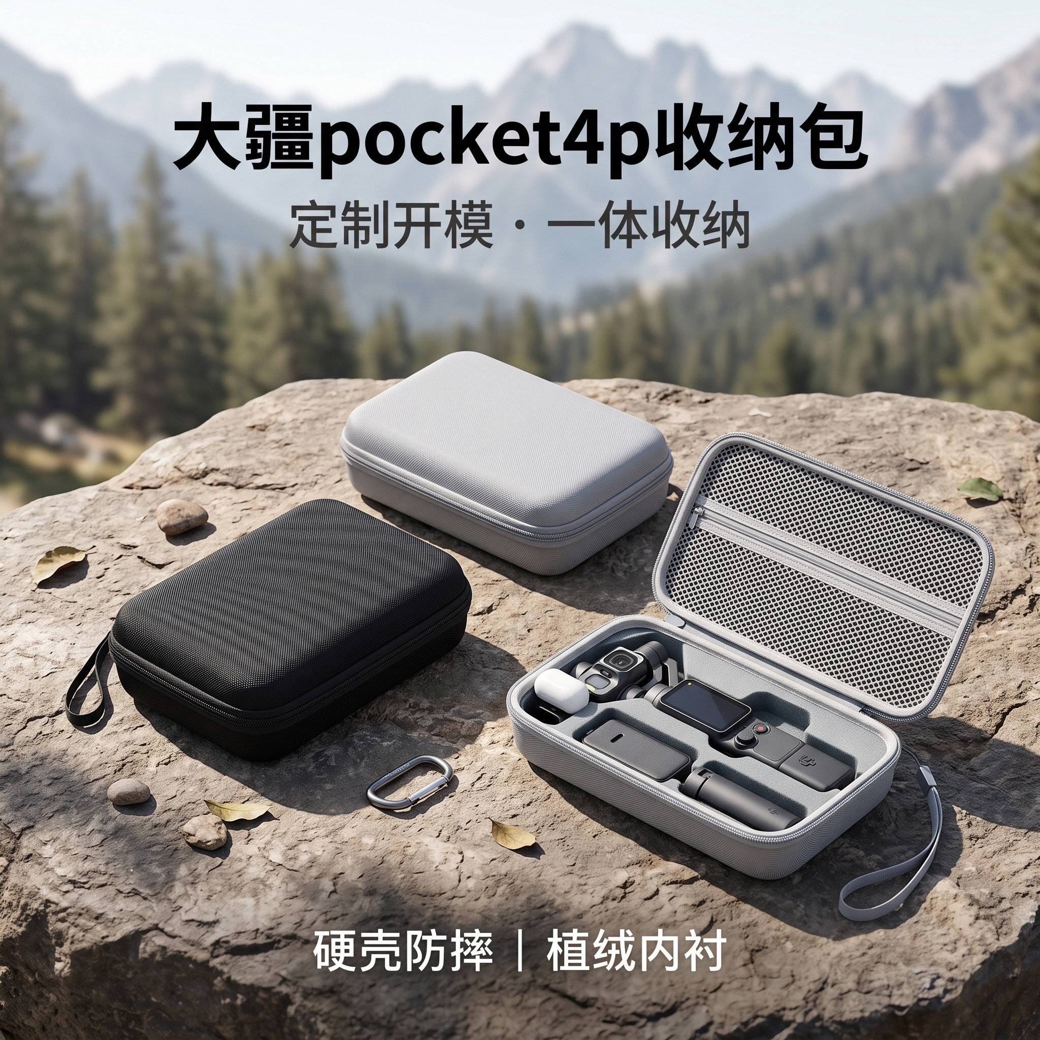 适用DJ大疆OSMO Pocket4收纳包硬壳全能套装便携灵眸口袋云台相机收纳盒Pocket4p防水多功能整理盒保护包套