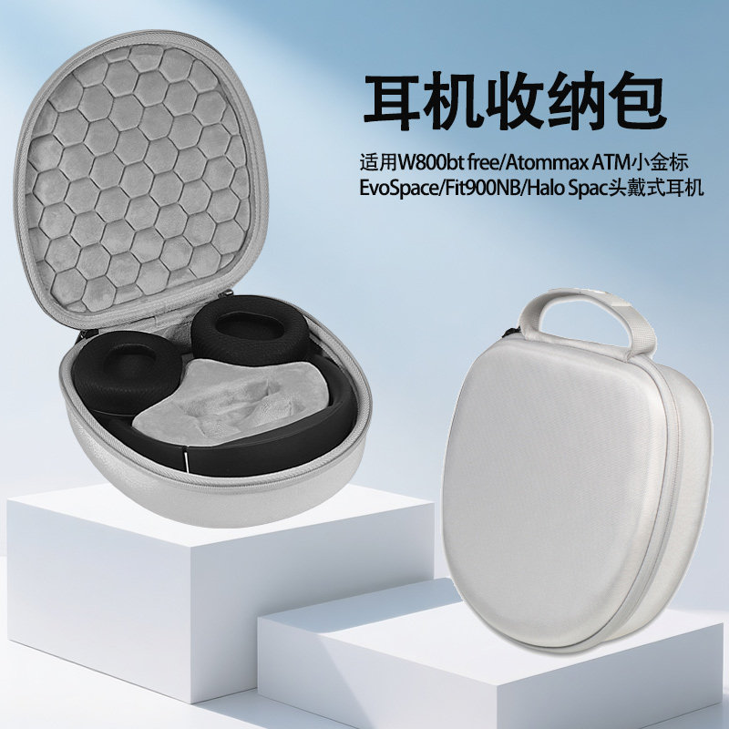 适用漫步者w800bt free耳机收纳包Atom max ATM小金标耳机包Halo/Evo spac耳机保护壳fit900nb耳机收纳盒袋 - 实物图