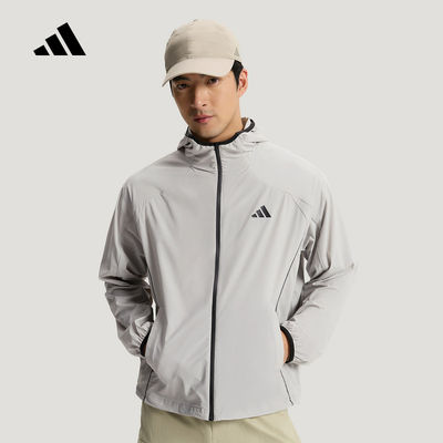 adidas阿迪达斯凉感运动休闲早春薄外套2026夏男梭织夹克 KY9999