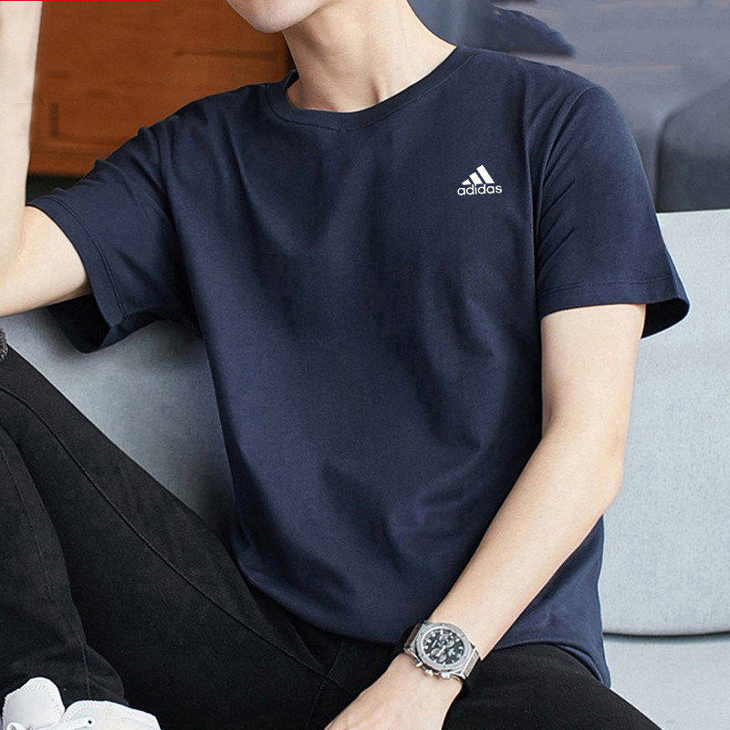 Adidas蓝色短袖男2025夏