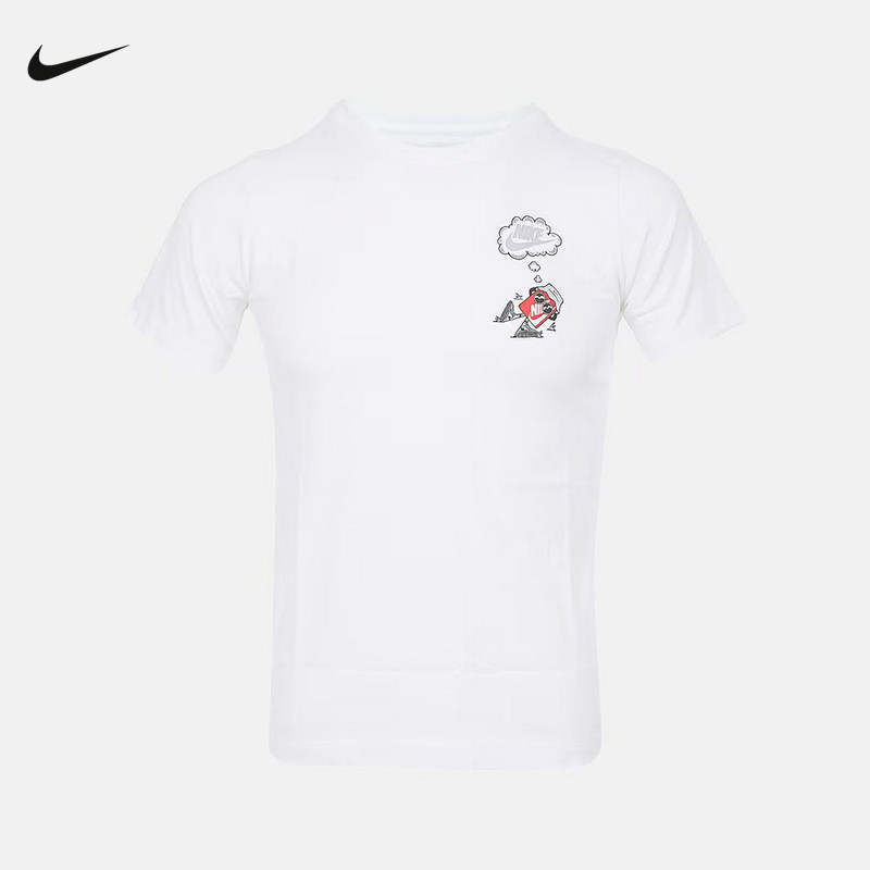 NIKE耐克童装短袖上衣夏新款图案印花透气休闲运动T恤IV5608-100
