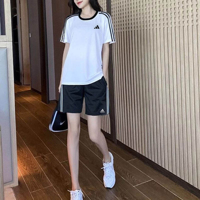 Adidas运动套装女夏季新