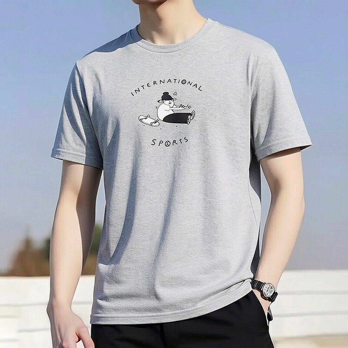 阿迪达斯圆领短袖男三叶草灰色简约宽松薄款舒适透气运动休闲T恤