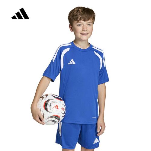 adidas阿迪达斯男大童运动球衣半袖T恤2026夏足球速干短袖 KB1314