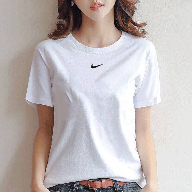 Nike耐克纯棉白色短袖女
