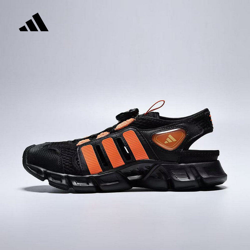 adidas阿迪达斯网面透气软底运动包头凉鞋26夏男小童沙滩鞋KK4563