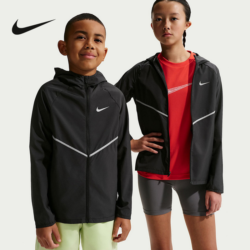 Nike耐克男女童训练透气百搭休闲上衣舒适外套梭织夹克IO3389-010