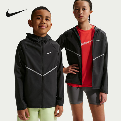 Nike耐克男女童训练透气百搭休闲上衣舒适外套梭织夹克IO3389-010