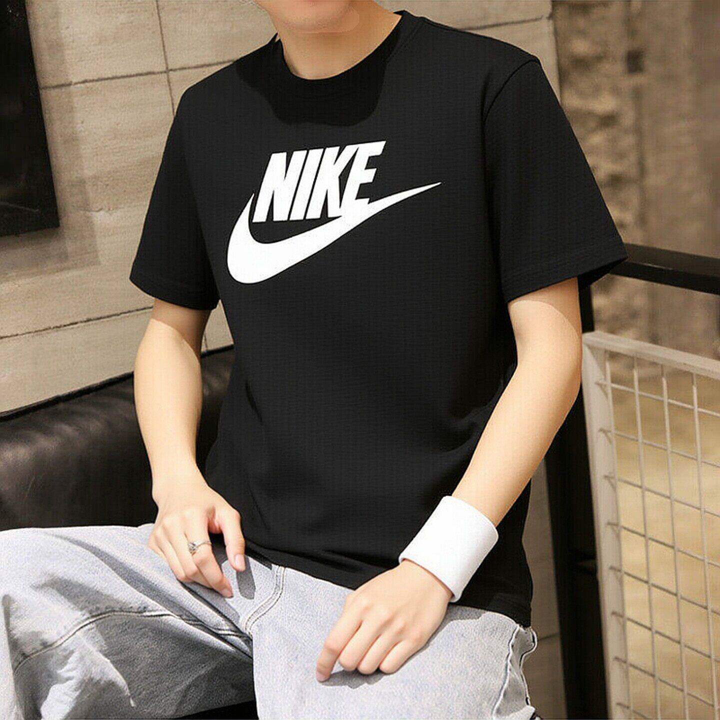 黑色短袖耐克男士纯棉透
