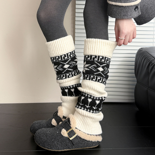 袜套堆堆袜子女秋冬保暖腿套小腿袜配勃肯鞋的袜子冬加厚长筒袜子