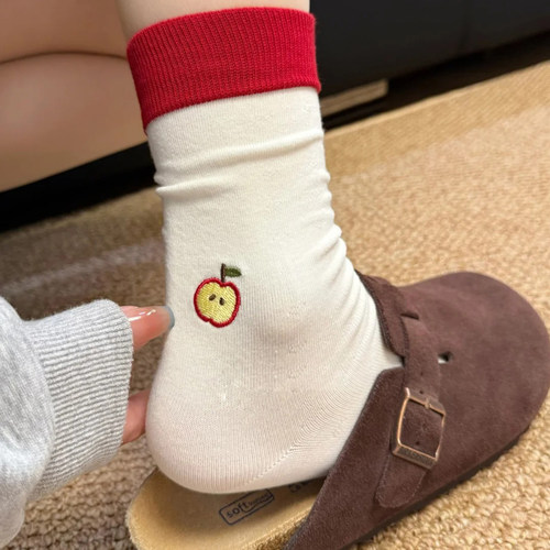 袜子女秋中筒袜勃肯鞋袜子miu系