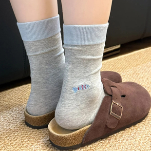 可爱袜子女款中筒袜秋勃肯鞋袜子堆堆袜子miu系学院风袜子显瘦袜