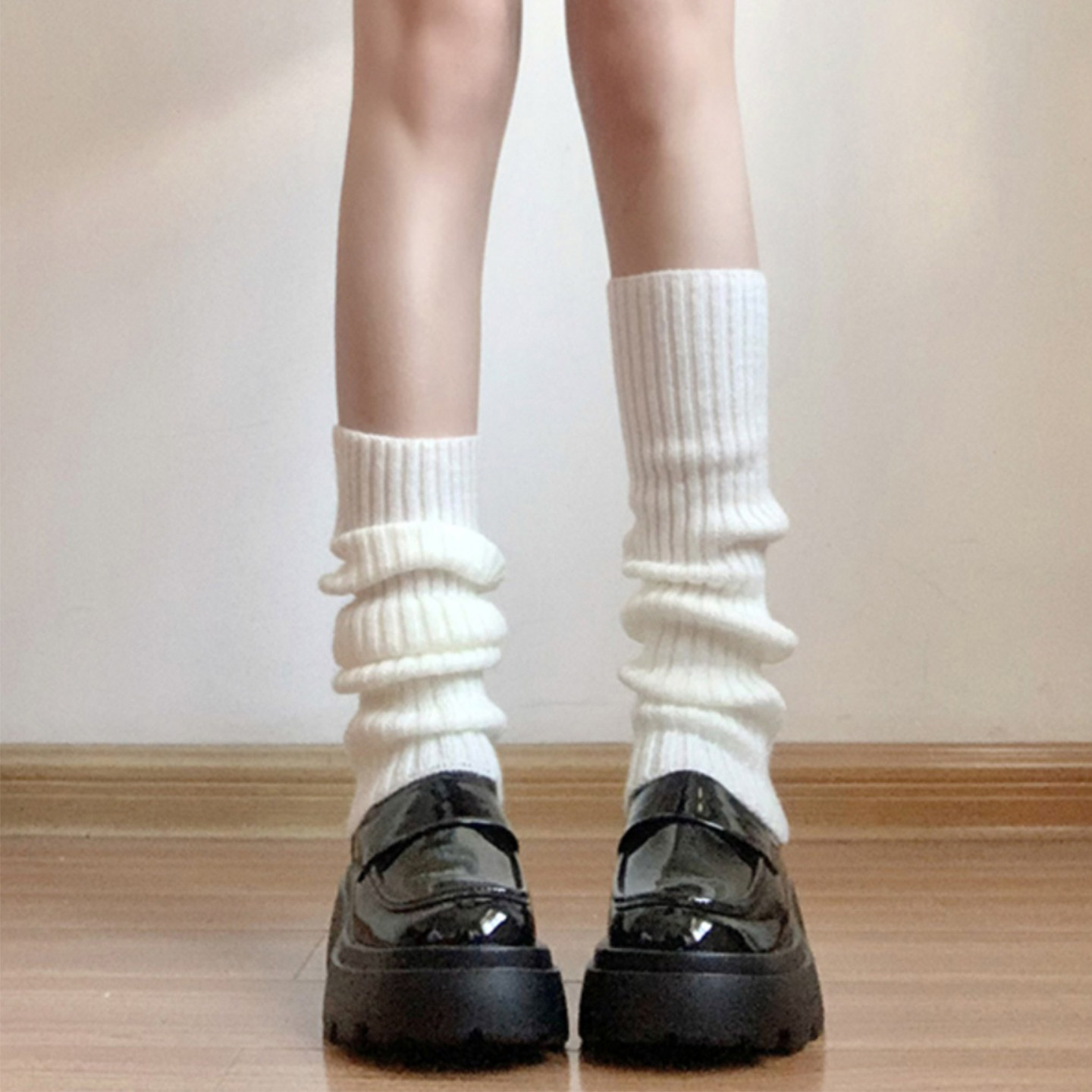 袜套女夏薄款白色小腿袜堆堆袜子配小皮鞋瘦腿显瘦y2k风腿套长袜