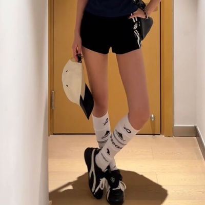 白色小腿袜子女夏薄款堆堆袜miu