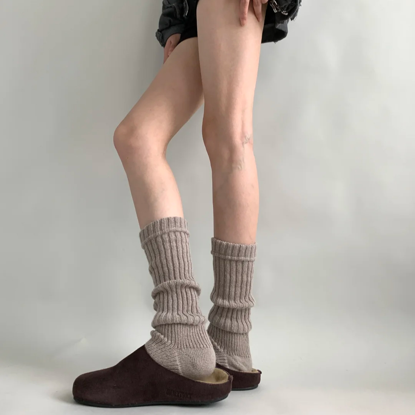 咖色袜套女秋美拉德堆堆袜修饰腿