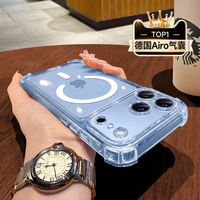 【 Anti-drop Magnetic Airbag 】 Platinx is suitable for Apple 18promax phone cases. New iphone17pro transparent 16 women 15 with a high-end feel 13 all-inclusive lens 14 super popular Magsafe case thumbnail 8