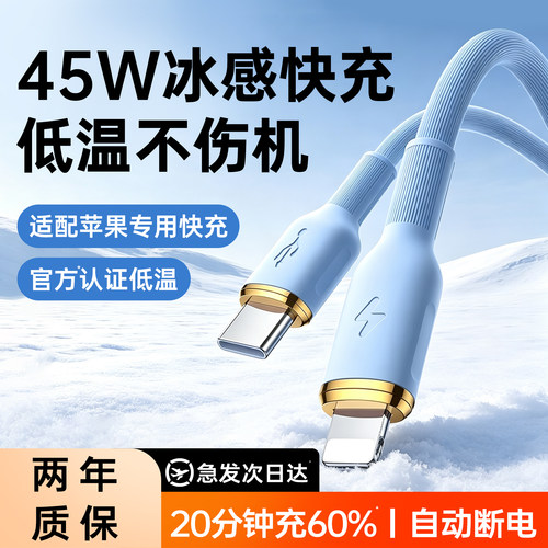 次日达适用苹果快充充电线