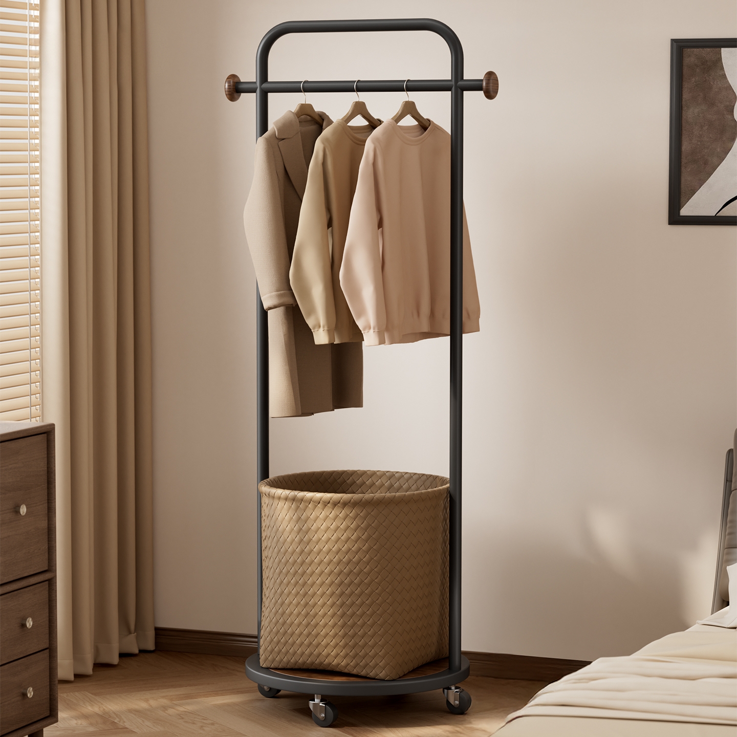 高颜值衣帽架挂放一体懒人福音