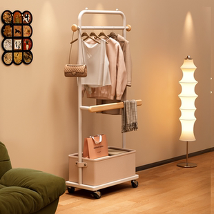 衣架落地晾挂衣服不占空间卧室家用房间挂衣服 移动置物收纳架子