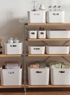 家用收纳筐塑料收纳箱带盖抽屉收纳盒子玩具零食储物盒衣柜整理箱