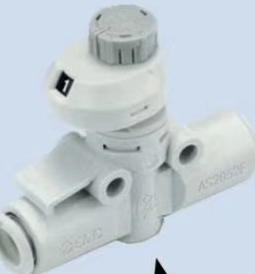 直通管道节流阀带刻度可调节气管接头06A/12A