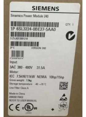 非实价议价议价G120变频器6SL3224-0BE27-5AA0全新PM240电源模块7