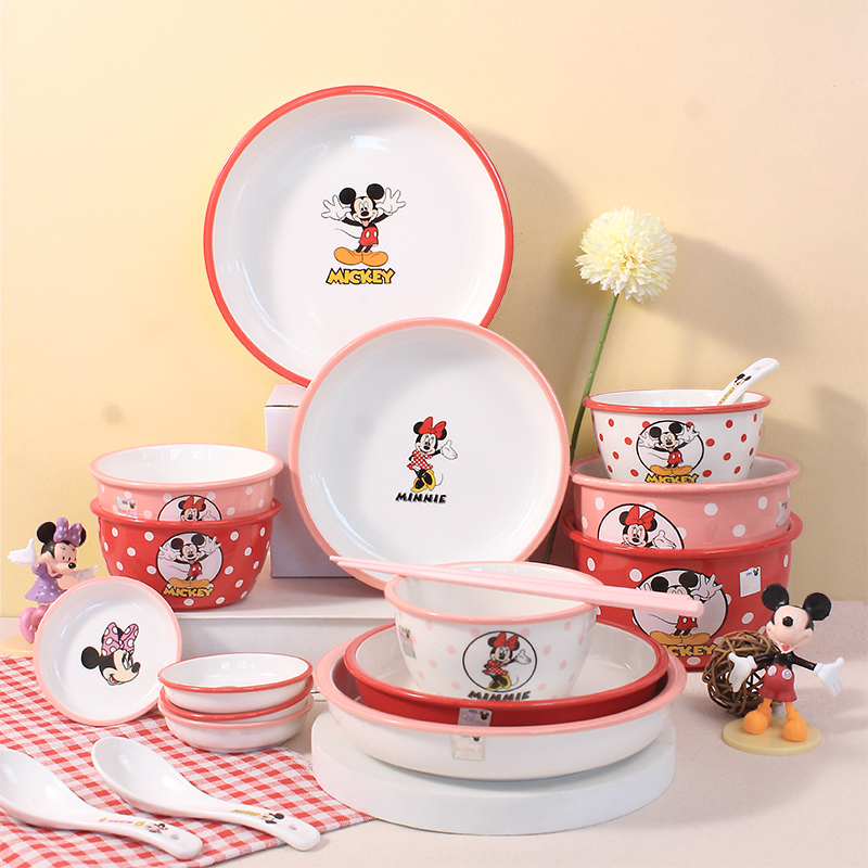 爱美惠卡通迪士尼联名粉色餐具