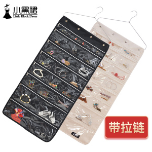 牛津布首饰收纳挂袋透明挂墙式耳环发饰配饰展示架防尘饰品收纳袋