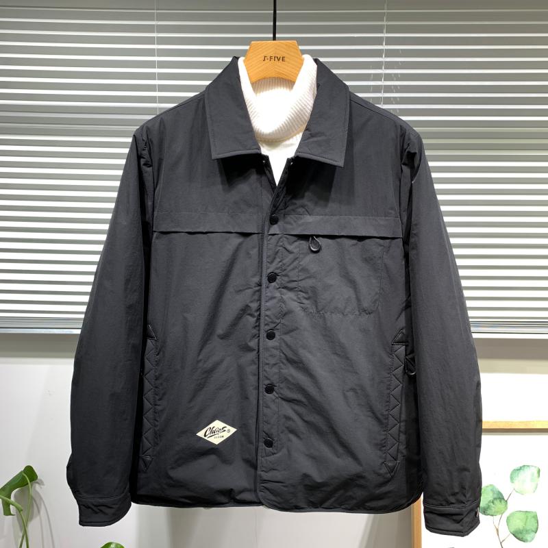 男士翻领羽绒服夹克2025秋冬季潮流微宽松工装休闲薄款上衣外套