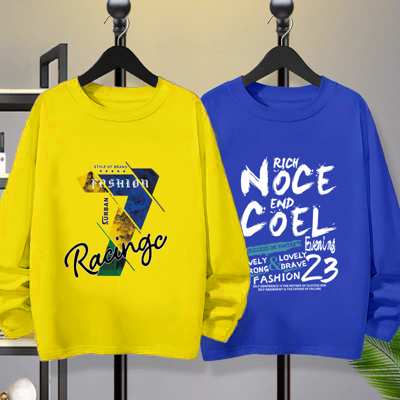 胖童长袖t恤男童中大童秋装上衣胖童装加肥加大纯棉秋衣宽松圆领