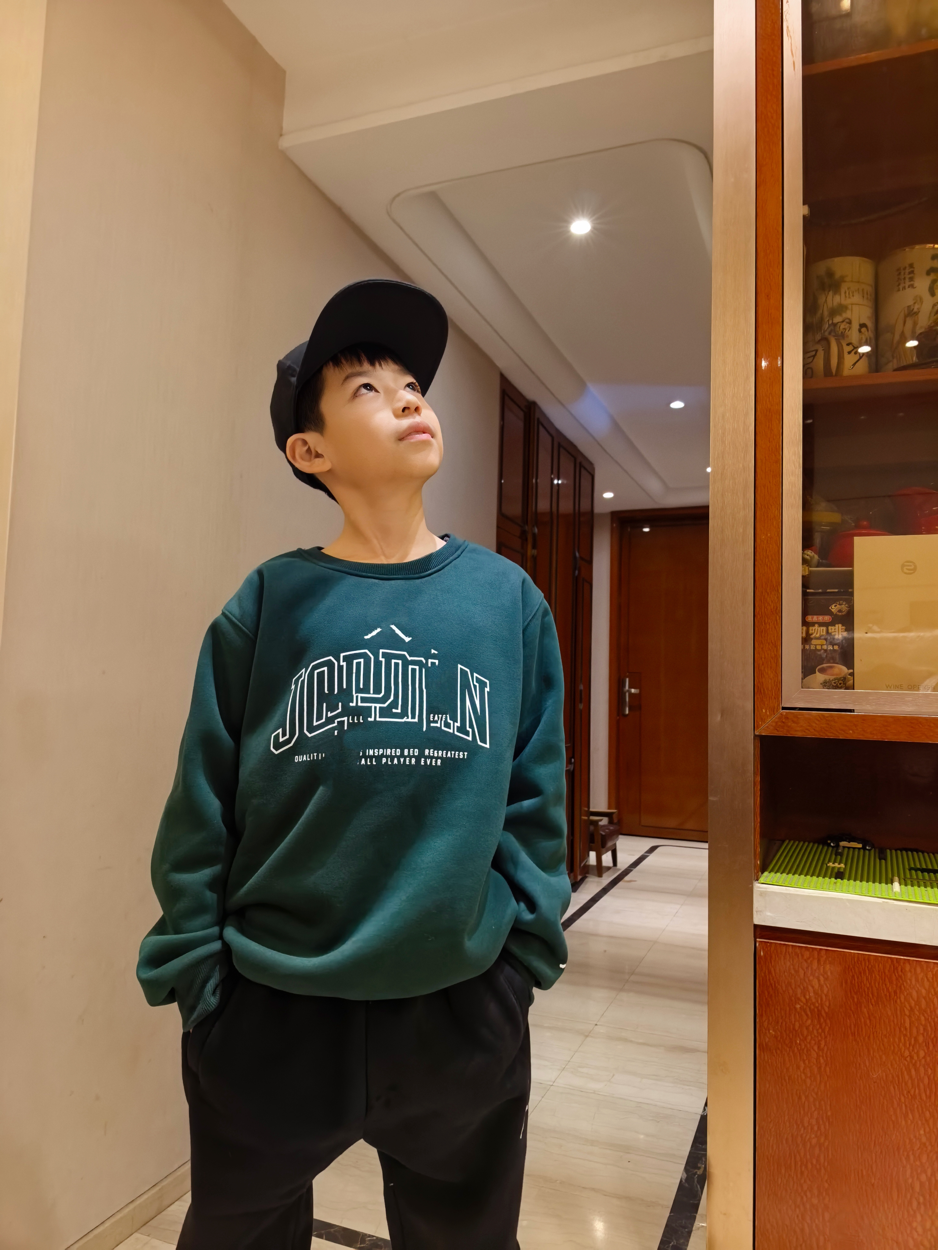 外贸冬季童装儿童男女童中大童纯棉篮球加绒加厚保暖圆领运动卫衣