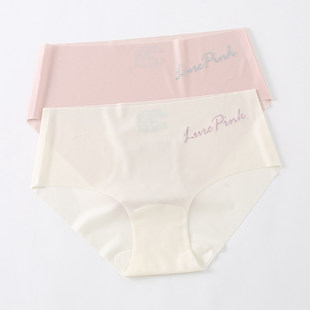 女 GIRL品牌字母印花隐形冰丝无痕中腰三角包臀内裤 5条99元 HONEY