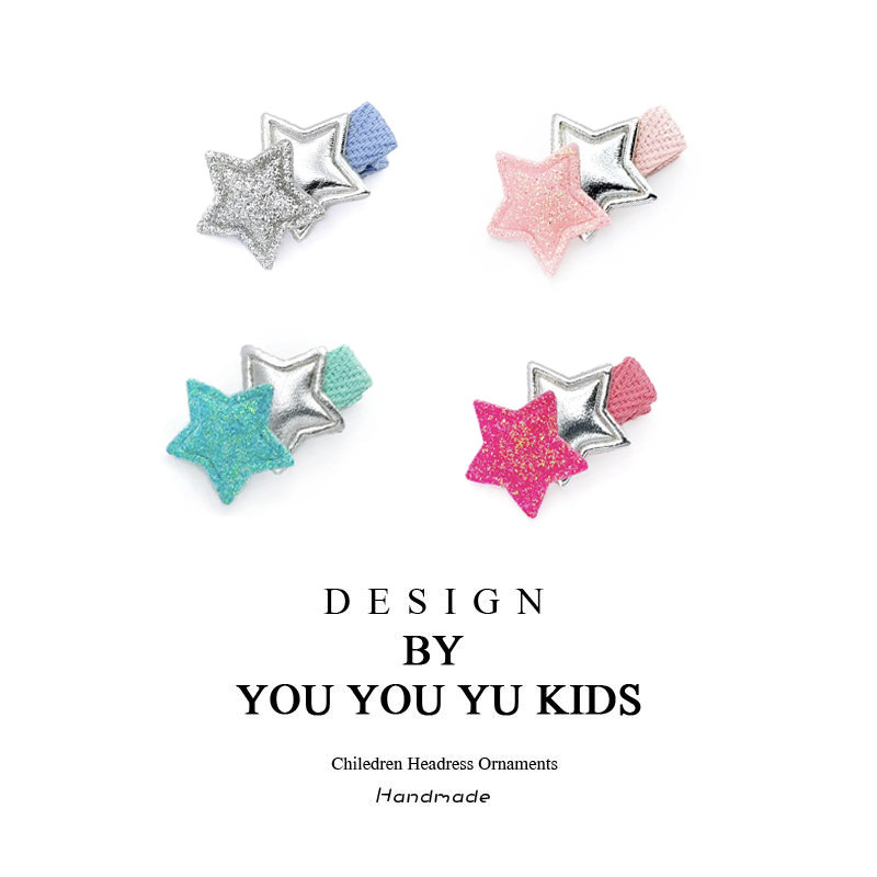 可爱闪粉星星五角星鸭嘴夹 ins甜美女童全包夹边夹刘海夹发饰,饰品/流行首饰/时尚饰品新,发饰,淘宝优惠券,粉丝福利购,淘宝优惠卷