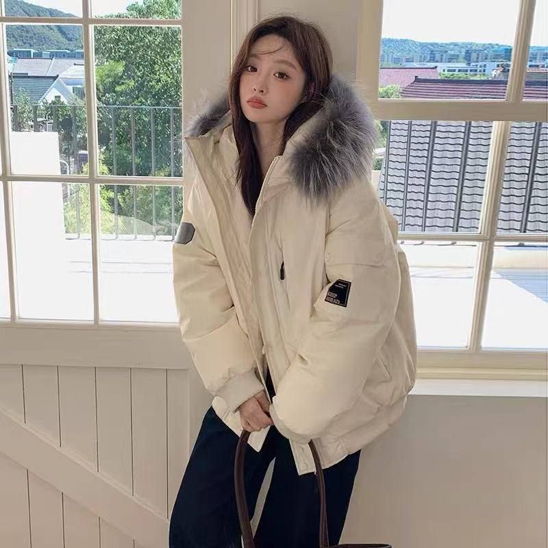 2025冬季新款韩系大毛领派克羽绒服
