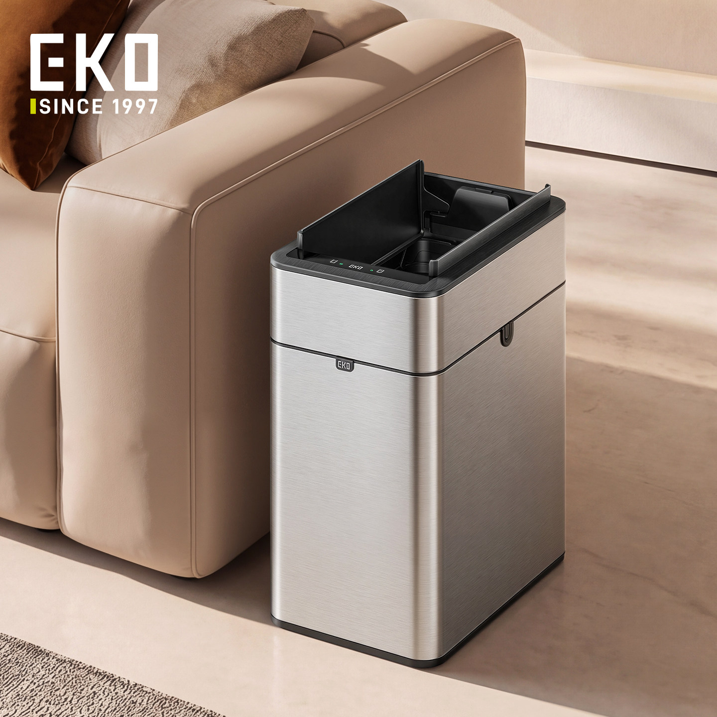 EKO智能感应垃圾桶家用卫生间客厅臭氧杀菌大容量轻奢高档新款 - 丫丫淘宝网