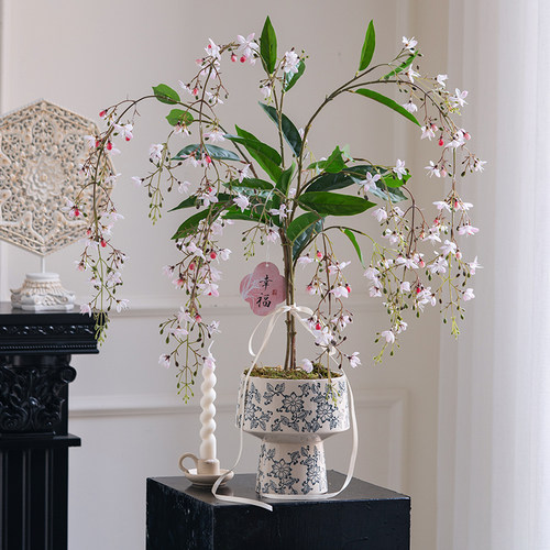 米子家居垂丝茉莉仿真花假花